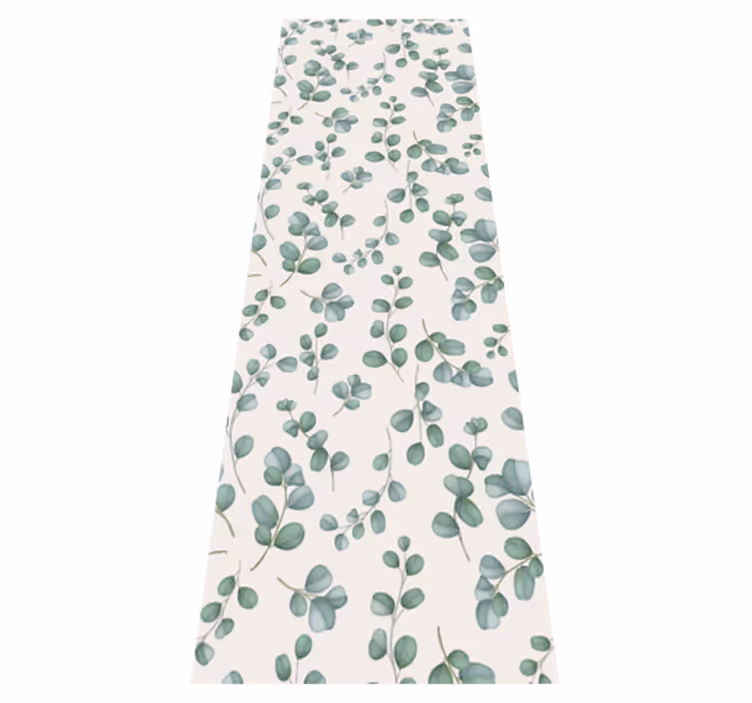 Vinyl teppich natur mit aquarellblättern auf beige - TenStickers