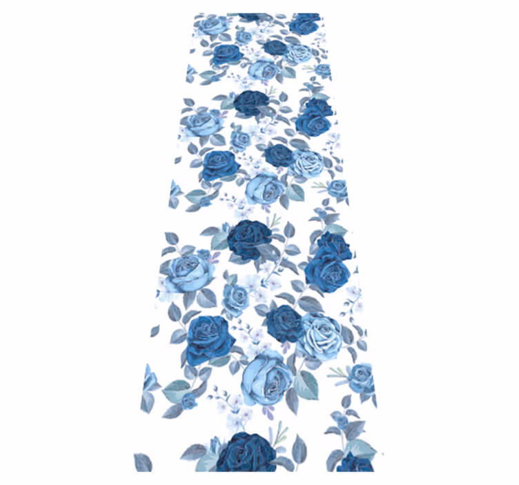 Vinyl teppich natur in blau und wildem muster - TenStickers