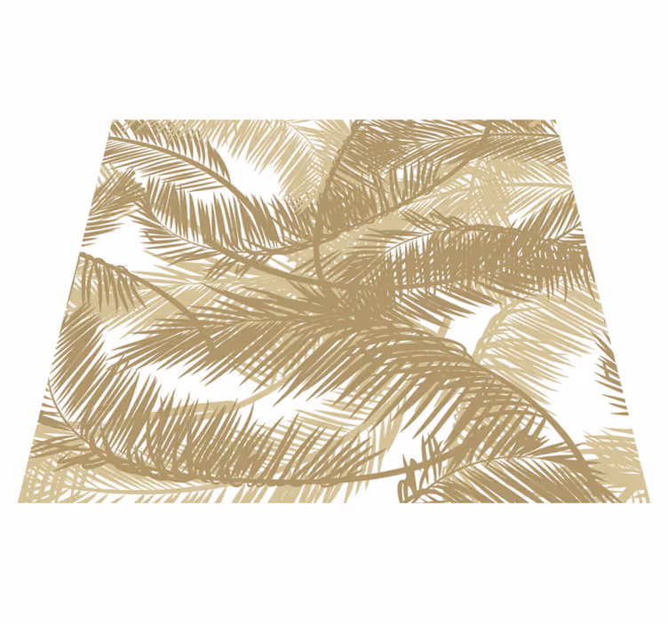 Vinyl teppich natur goldene exotische palmen - TenStickers