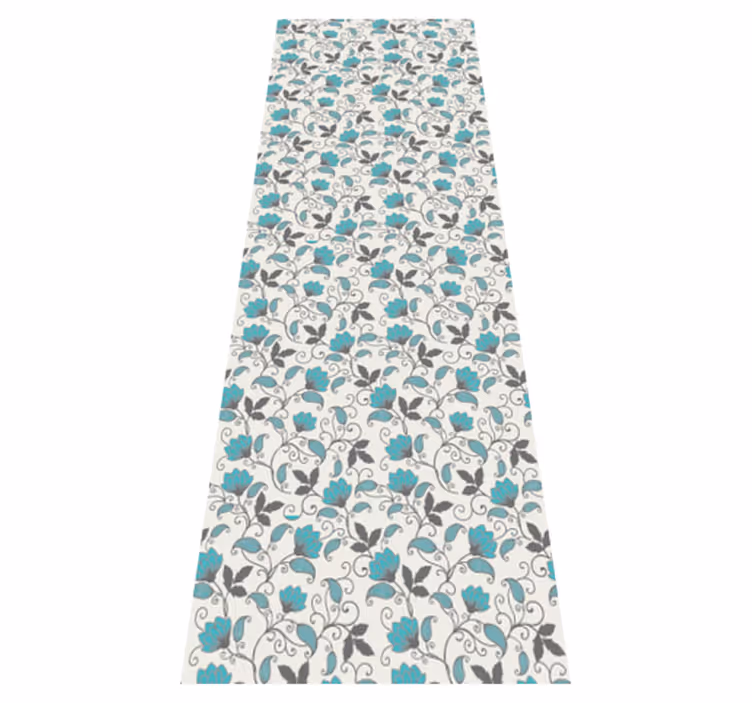 Vinyl teppich natur in teal lotusblüte - TenStickers