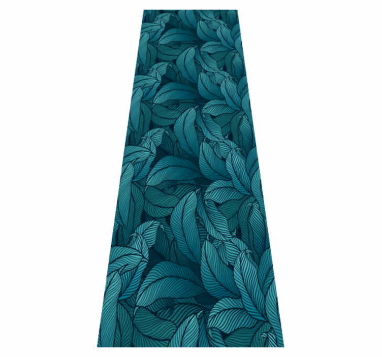 Vinyl teppich natur mit wilden dunkelgrünen blättern - TenStickers