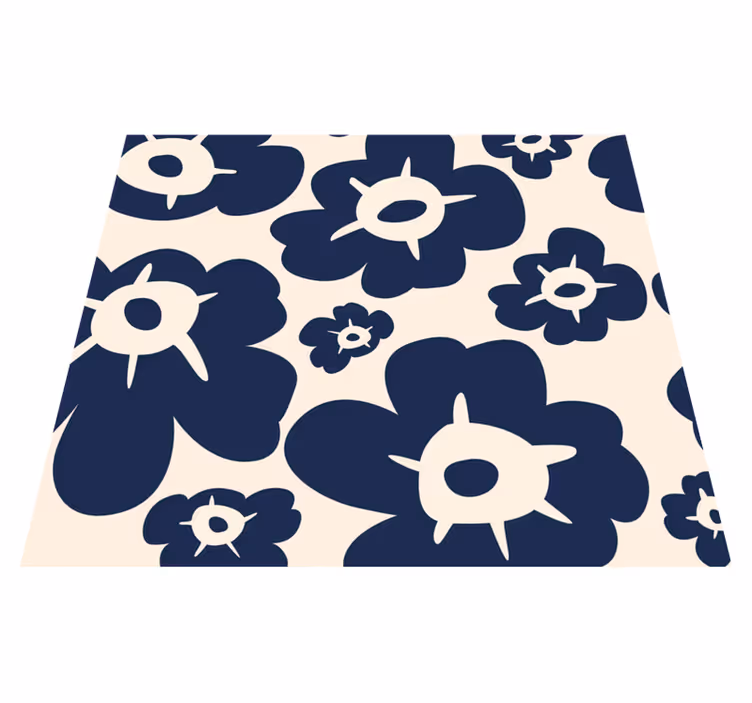 Vinyl teppich natur dunkelblaue mohnblume - TenStickers