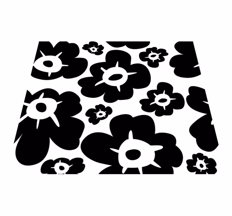 Vinyl teppich natur schwarze mohnblume - TenStickers
