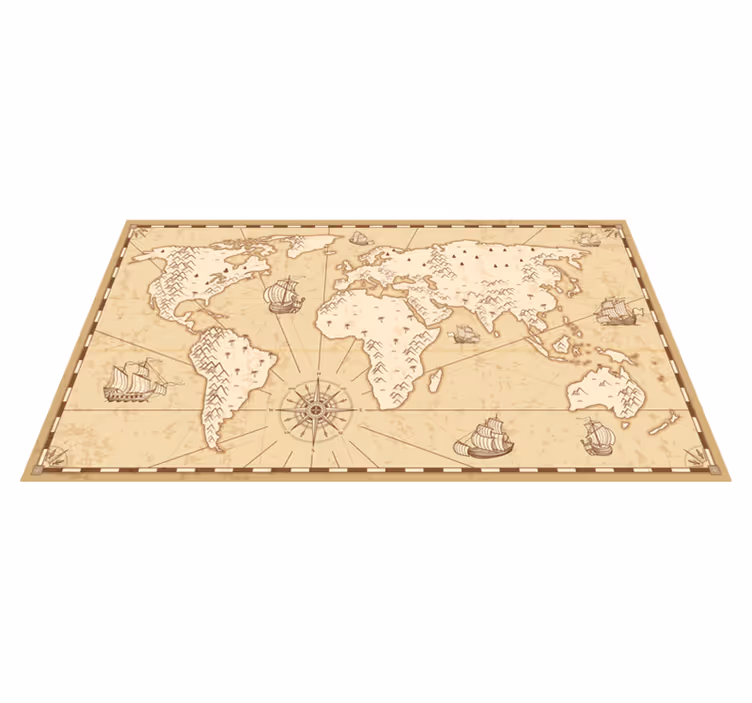 Vinyl teppich weltkarte vintage-weltkarte - TenStickers