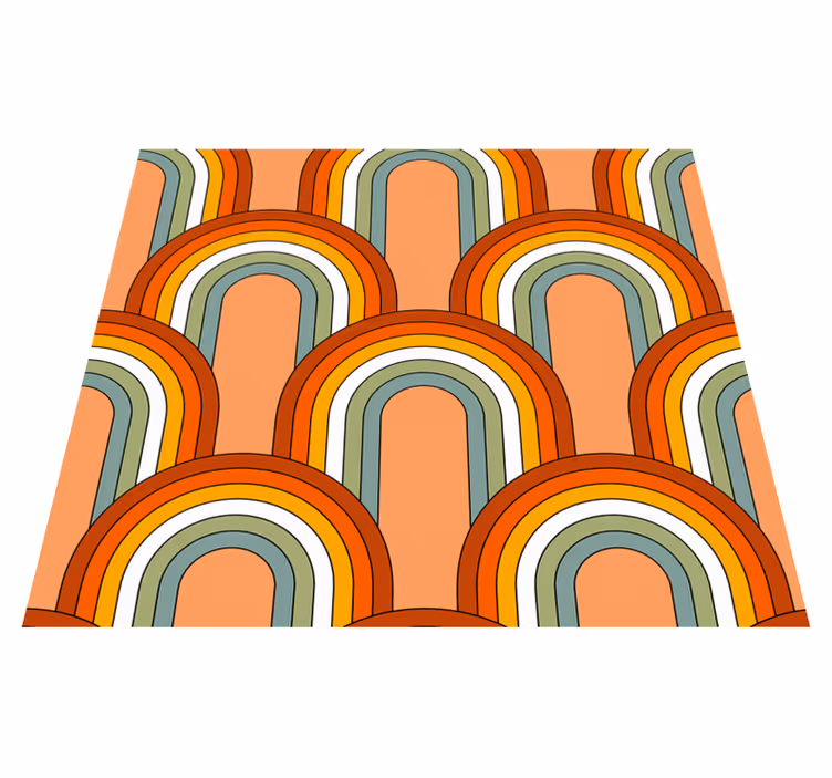 Vinyl teppich vintage im 70er jahre regenbogenmuster - TenStickers