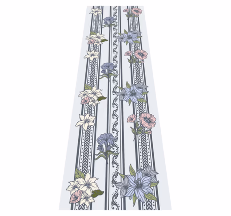 Vinyl teppich vintage mit floralen streifen - TenStickers
