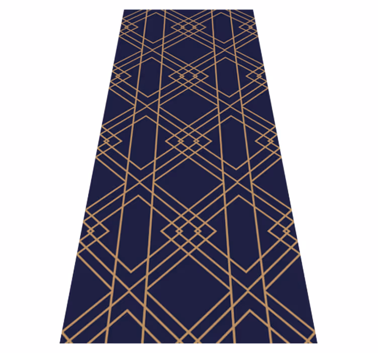 Vinyl teppich vintage mit goldenem quadrat-muster - TenStickers