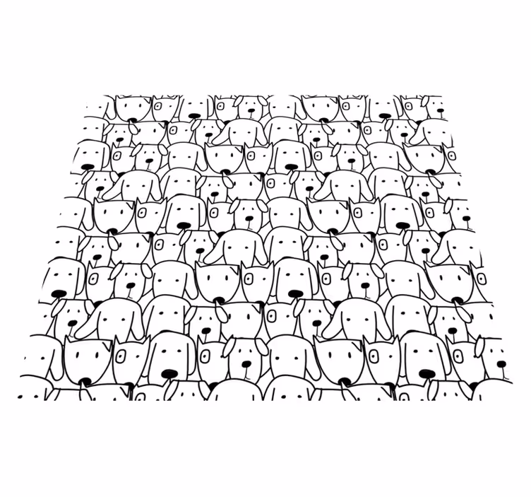 Vinyl teppich tiere mit süßem hunde-muster - TenStickers