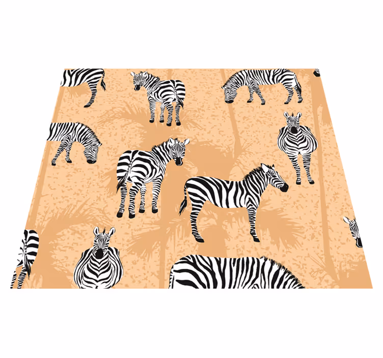 Vinyl teppich tiere zebra tapete für das bad - TenStickers