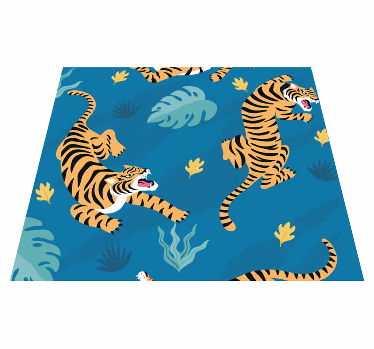 Vinyl teppich tiere tiger tapete - TenStickers