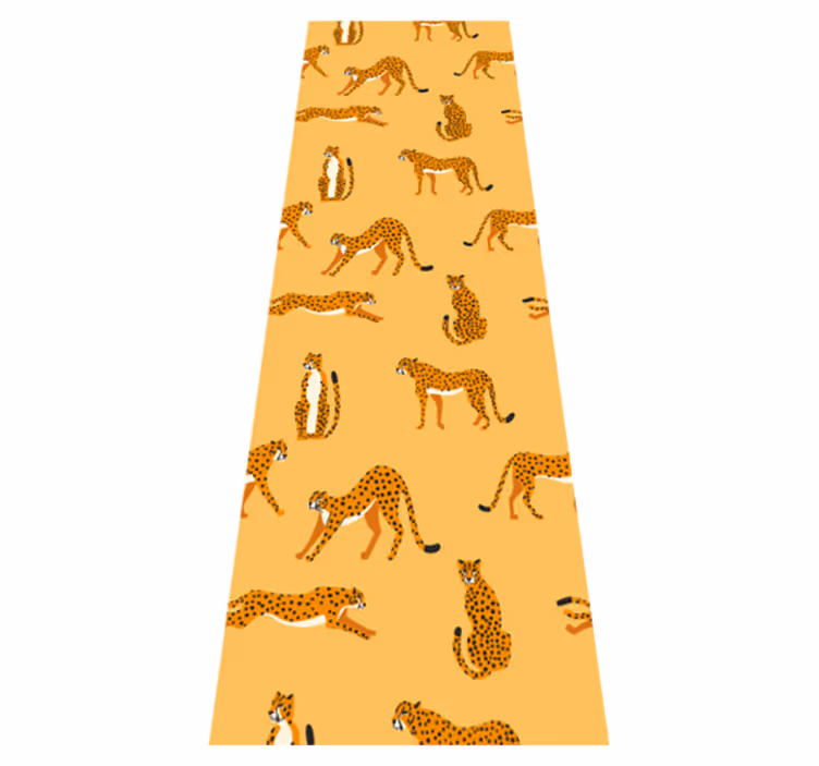 Vinyl teppich tiere mit gelbem leopardenmuster - TenStickers