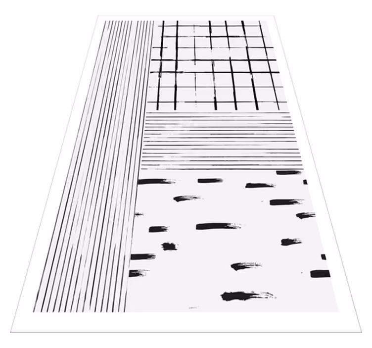 Vinyl teppich modern mit schwarzen linien - TenStickers