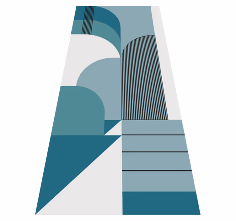 Vinyl teppich modern blau geometrisches stadt design - TenStickers