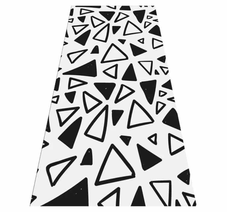 Vinyl teppich textur geometrisches schwarz-weißes dreieck - TenStickers