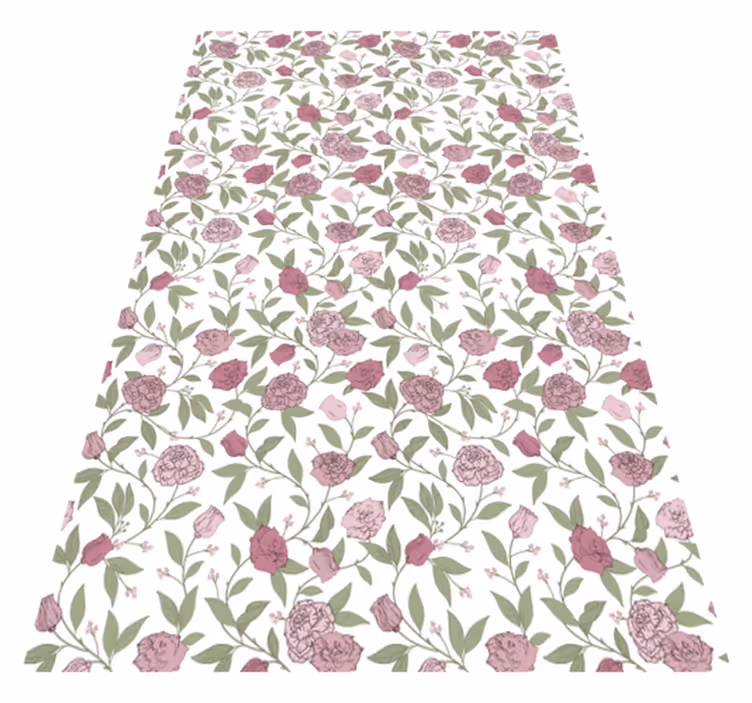Vinyl teppich vintage mit blassen rosa rosen - TenStickers