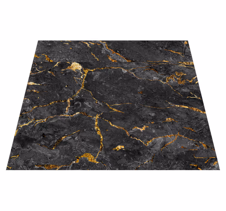 Vinyl teppich textur in schwarzer goldmarmor-optik - TenStickers