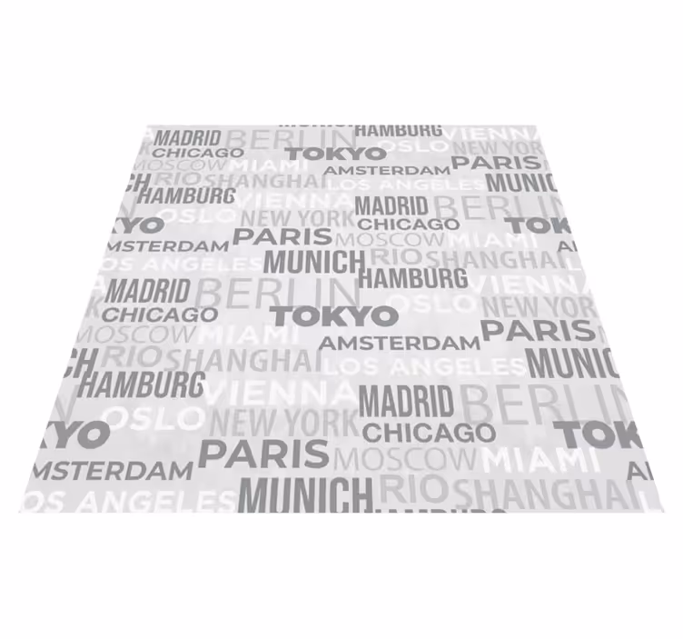 Vinyl teppich spruch städte der welt - TenStickers
