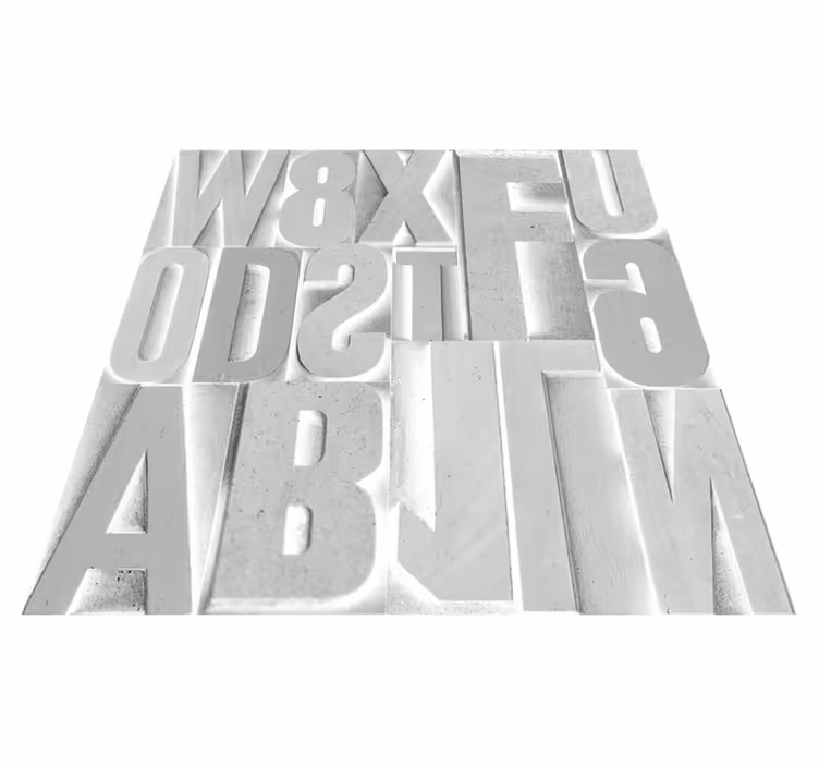 Vinyl teppich spruch mit 3d grauen buchstaben - TenStickers