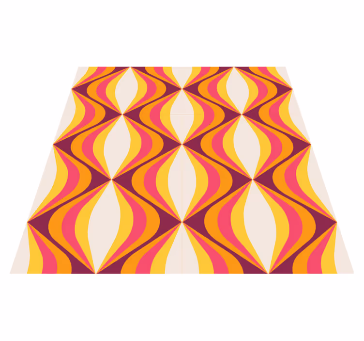 Vinyl teppich vintage retro orange welle - TenStickers