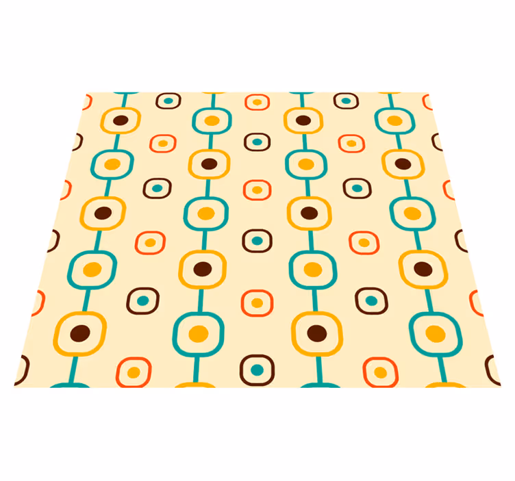 Vinyl teppich vintage 60er jahre geometrisch - TenStickers