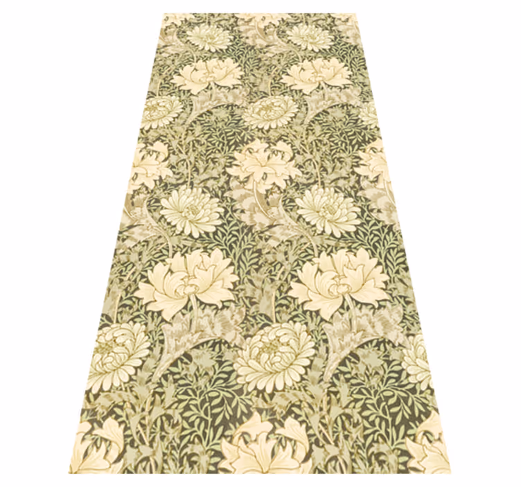Vinyl teppich vintage im modernen chrysanthemen-stil - TenStickers