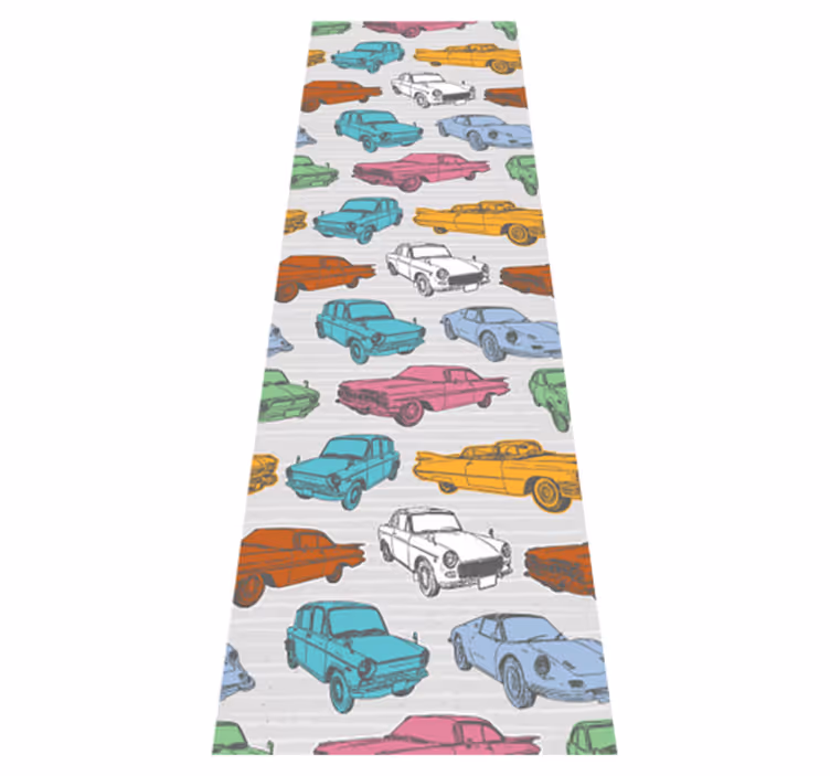 Vinyl teppich vintage bunte oldtimer - TenStickers