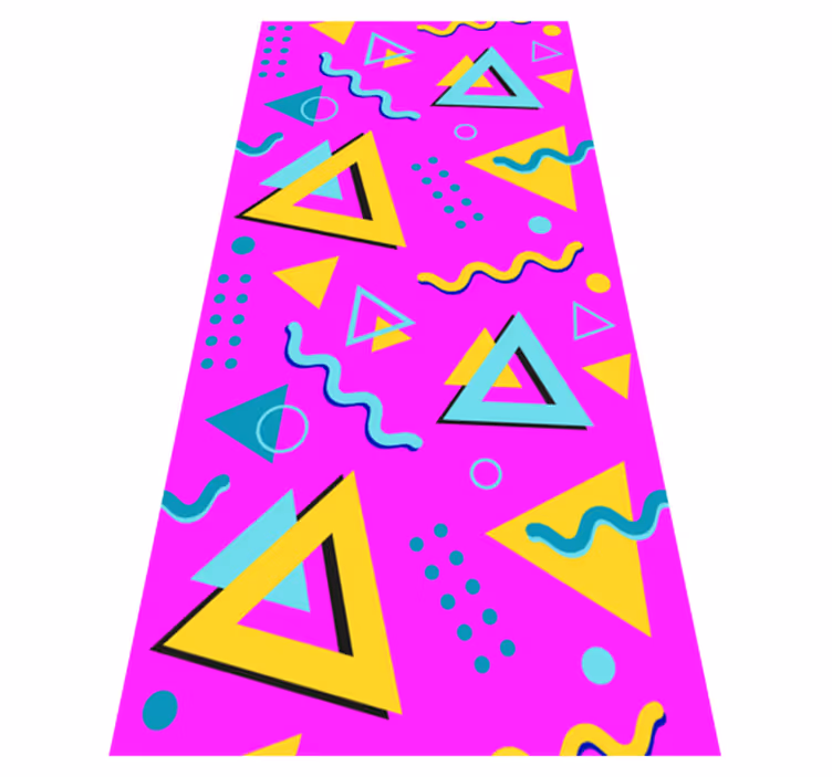Vinyl teppich vintage memphis retro 80 geometrische formen - TenStickers