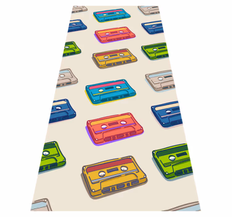 Vinyl teppich vintage im retro kassettenmuster - TenStickers