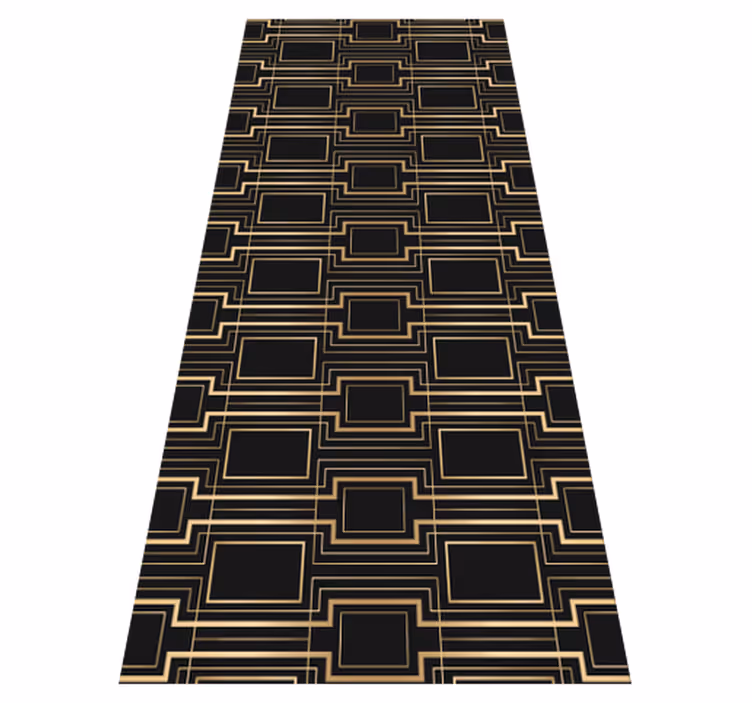 Vinyl teppich vintage mit goldenen rahmenmuster - TenStickers
