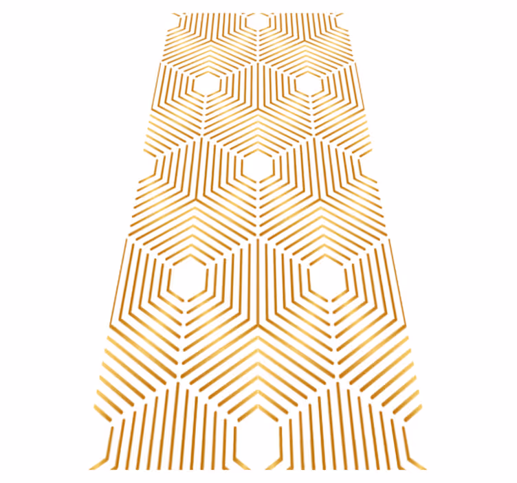 Vinyl teppich vintage im goldquadrat dekor stil - TenStickers