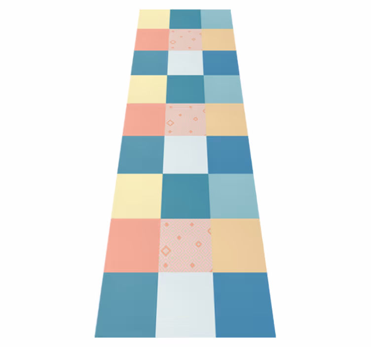 Vinyl teppich vintage mit buntem retro patchwork - TenStickers