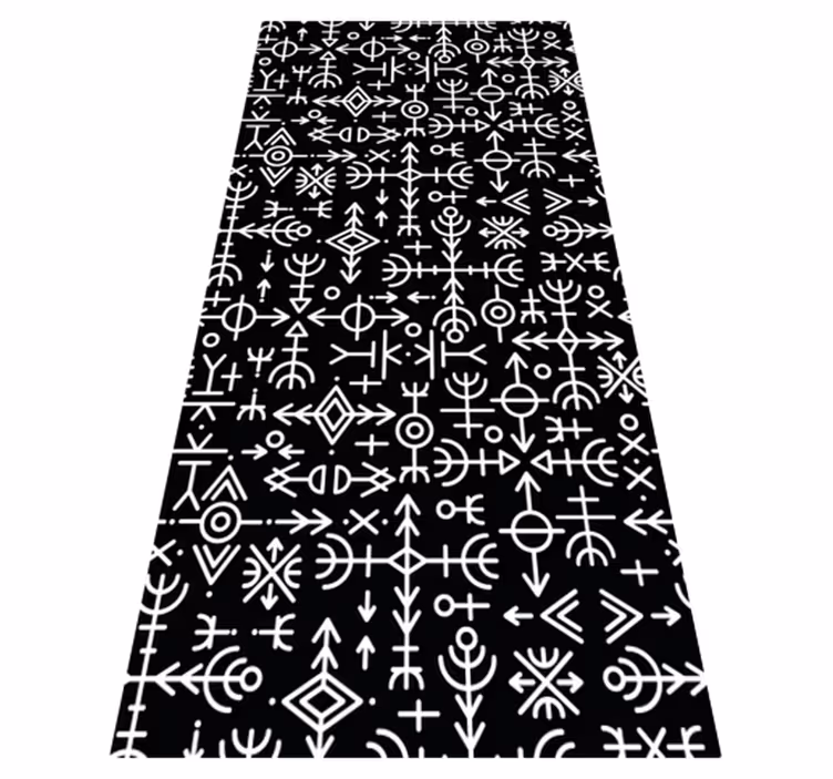 Vinyl teppich vintage mit wikinger symbolen set - TenStickers