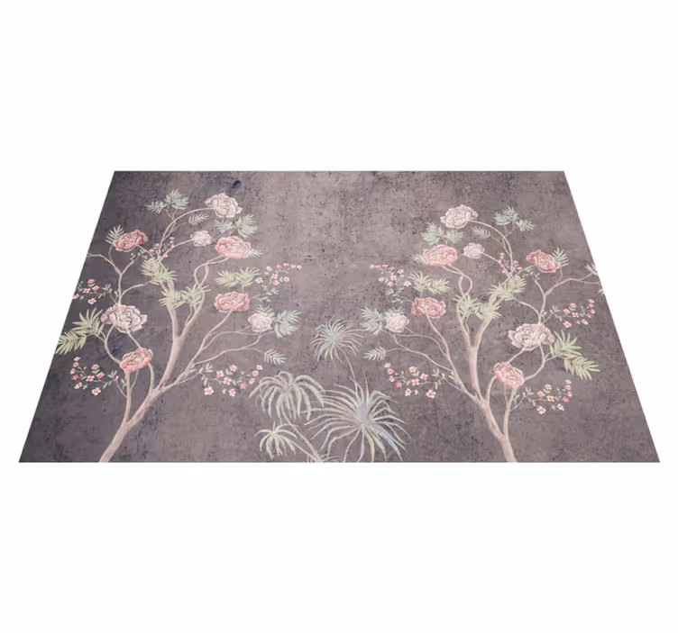 Vinyl teppich vintage mit rosenbaum im vintage-stil - TenStickers