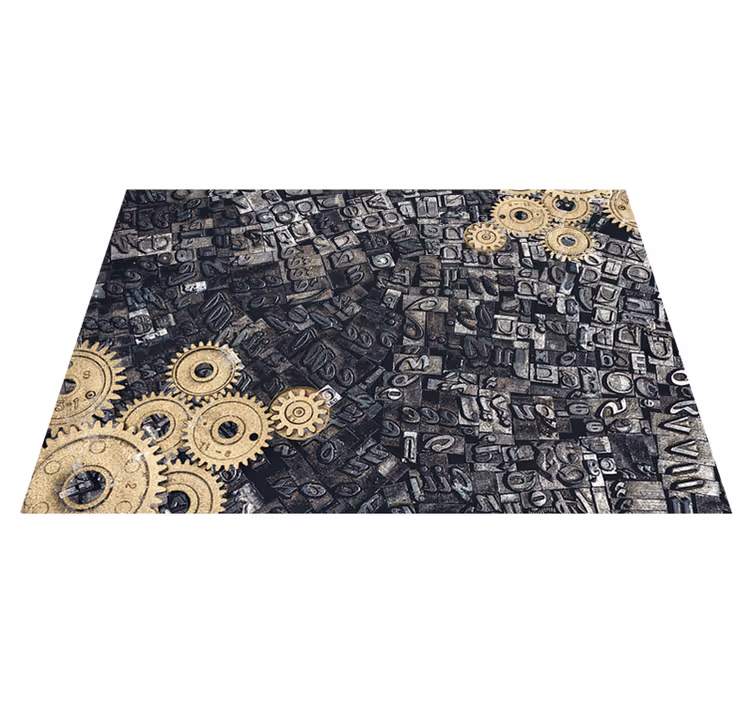 Vinyl teppich vintage 3d retro nostalgisches metallrad - TenStickers