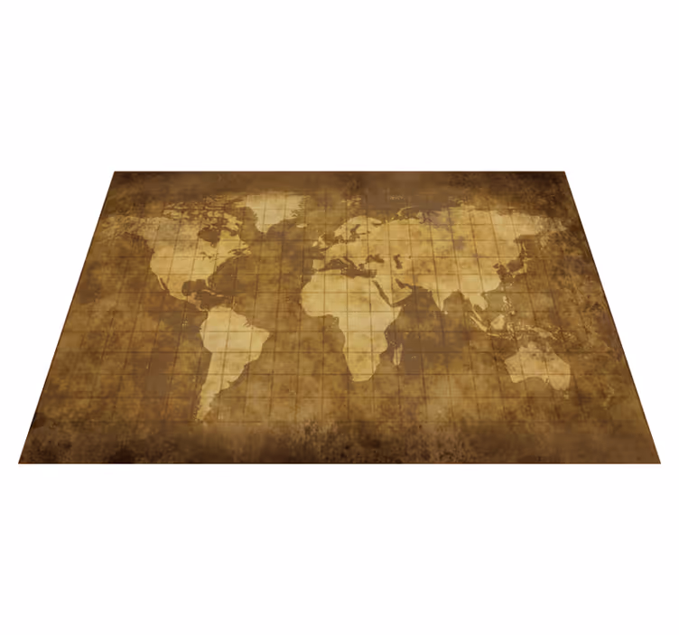 Vinyl teppich weltkarte im vintage kinderdesign - TenStickers
