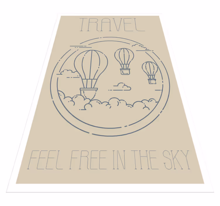 Vinyl teppich spruch minimalistischer heißluftballon - TenStickers