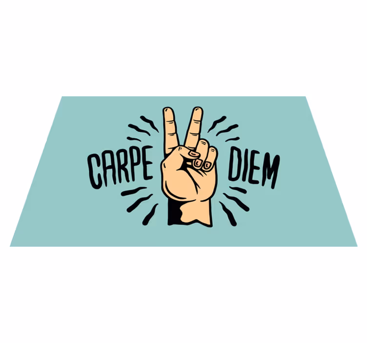 Vinyl teppich spruch carpe diem frieden hand illustration - TenStickers