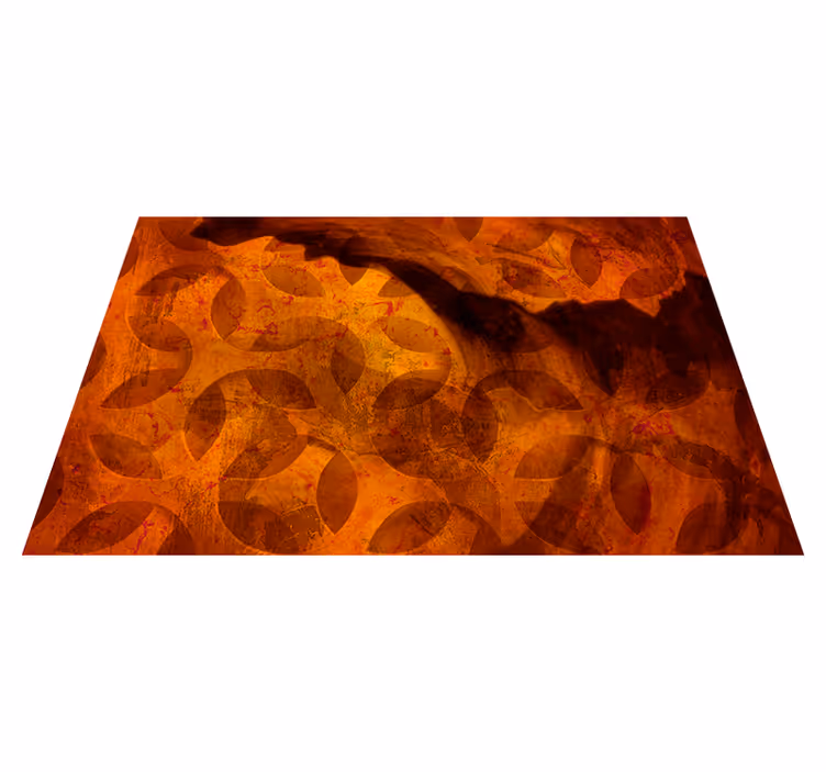 Vinyl teppich geometrisch in orange abstrakt - TenStickers