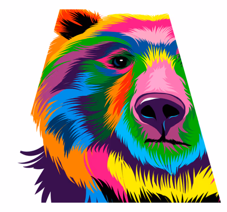 Vinyl teppich geometrisch bunter bär - TenStickers