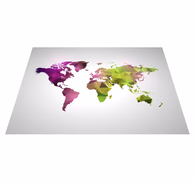 Vinyl teppich geometrisch weltkarte - TenStickers