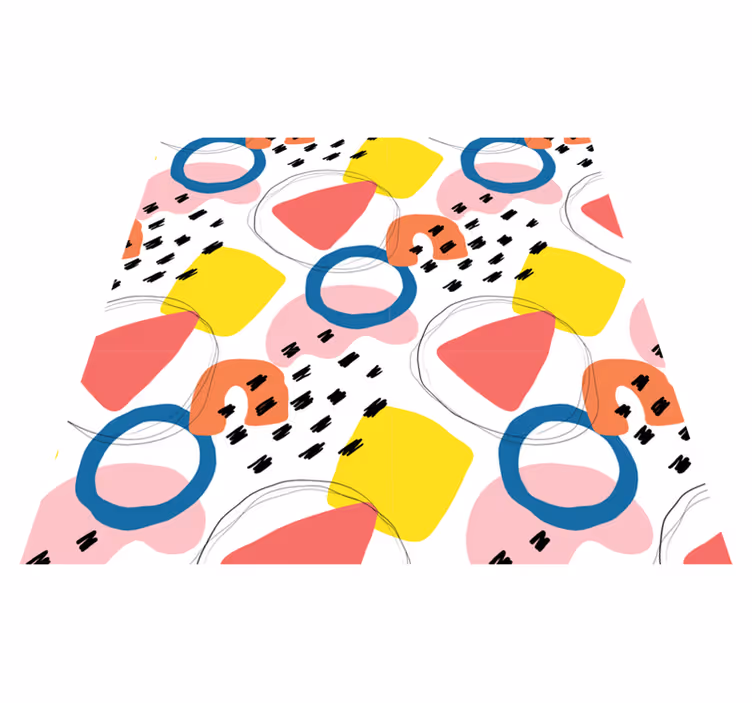 Vinyl teppich geometrisch mit kunstmotiv - TenStickers