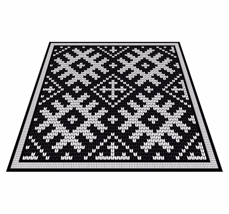 Vinyl teppich geometrisch viking kettenquadrate muster - TenStickers