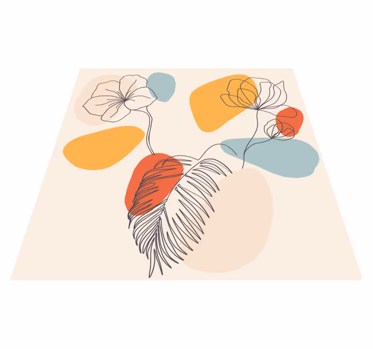 Vinyl teppich geometrisch mit botanischer wandkunst - TenStickers
