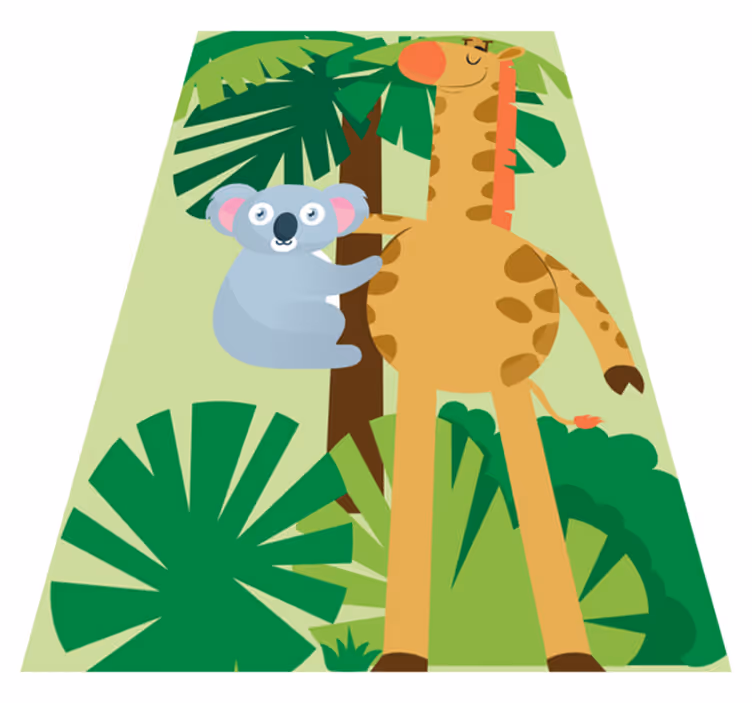 Vinyl teppich kinderzimmer koalas umarmen eine giraffe - TenStickers