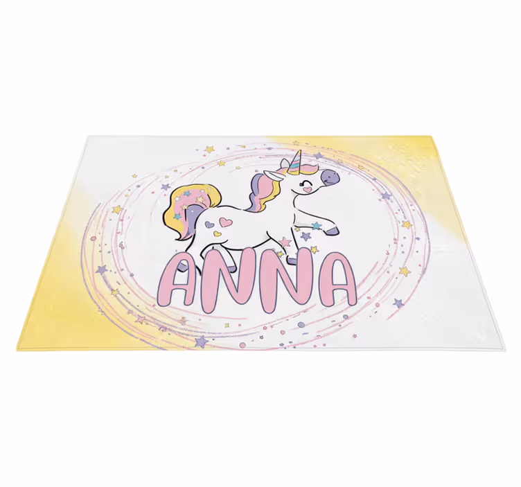 Vinyl teppich kinderzimmer mit zauberhaftem einhorn design - TenStickers