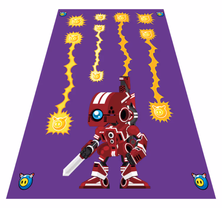 Vinyl teppich spiele robotershooting nach oben - TenStickers