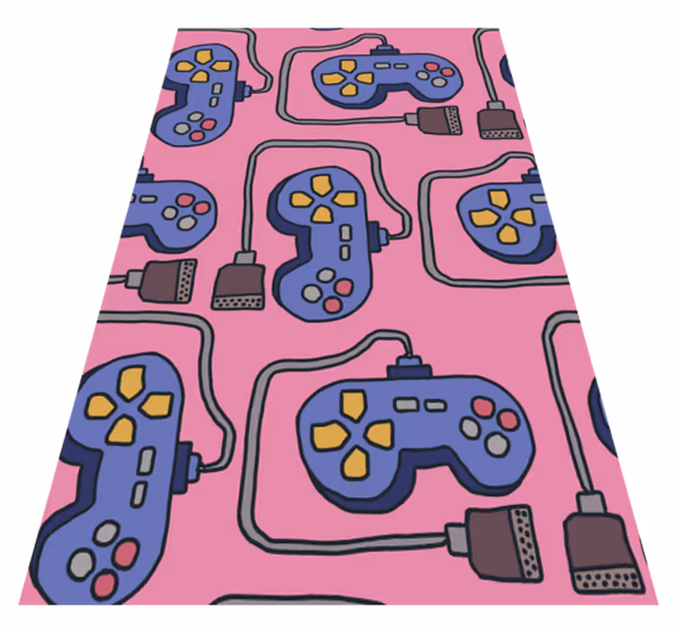 Vinyl teppich spiele im retro-controller-design - TenStickers
