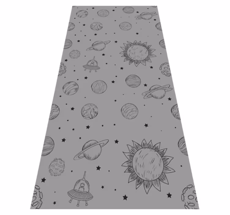 Grauer vinyl teppich mit weltraum-motiv - TenStickers