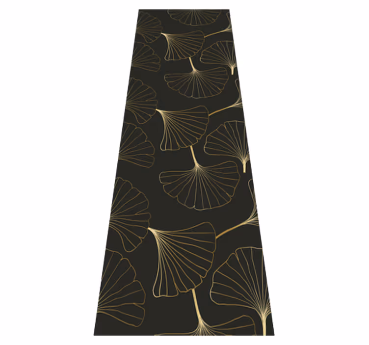 Vinyl teppich flur ginkgo blätter anthrazit gold - TenStickers