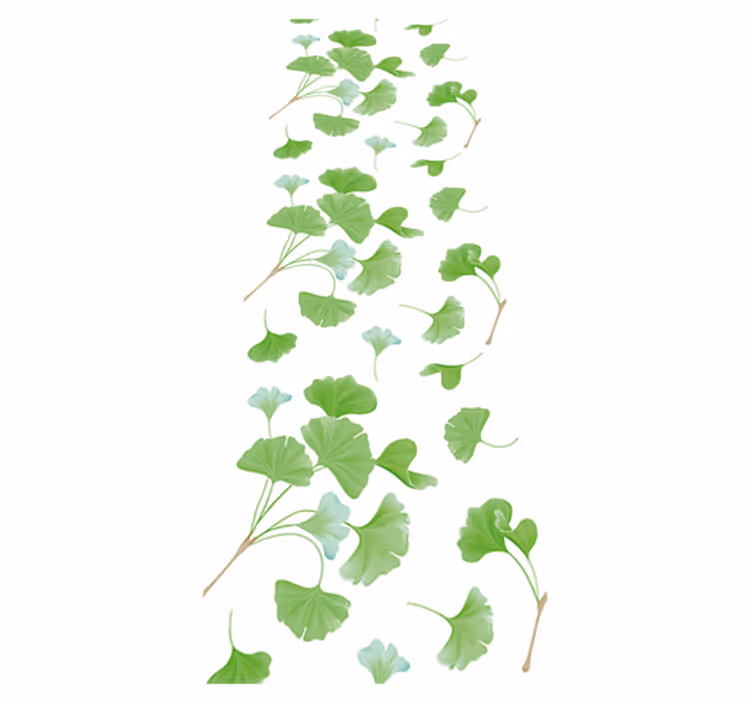 Vinyl teppich flur mit ginkgo blatt Ölgemälde - TenStickers